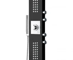 Colonne de douche thermostatique murale acier inox avec mitigeur, pommeau de douche, jets massage, 165x22cm, SEDAL 8815