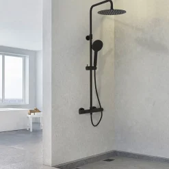 Colonne de douche thermostatique, noir, Essebagno Kissy