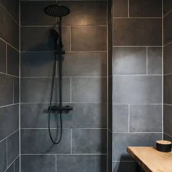 Colonne de douche thermostatique, noir, Essebagno Kissy