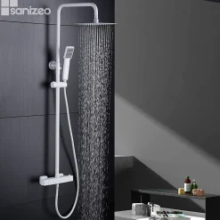 Colonne de Douche Thermostatique Anti-Calcaire Blanc Mat IMEX ART BTAR025/BL