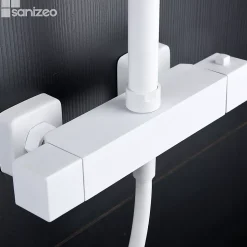 Colonne de Douche Thermostatique Anti-Calcaire Blanc Mat IMEX ART BTAR025/BL