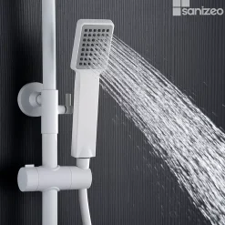Colonne de Douche Thermostatique Anti-Calcaire Blanc Mat IMEX ART BTAR025/BL