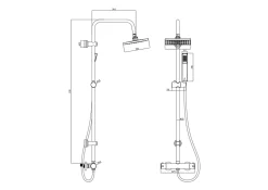 Colonne de douche thermostatique chrome, Edouard Rousseau Nessy