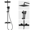 Colonne de Douche Thermostatique avec mitigeur , Auralum MAX Ensemble de Douche Noir, Douche avec Tête de Douche de 12 pouces