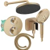 Colonne de douche thermostatique HANSGROHE Ecostat S Douche de tête Pulsify S Flexible Isiflex Douchette Raindance Select S bronze
