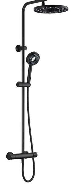 Colonne de douche thermostatique noire, Edouard Rousseau Hoop