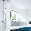 Colonne de douche thermostatique acier inox, tête de douche 35x35cm - 110x15cm - SEDAL 8921 BASIC 35x35cm