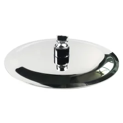 Colonne de douche thermostatique avec pomme de tête, douchette et flexible, effet chromé,rond, AICA