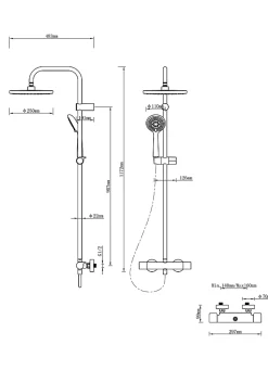 Colonne de douche thermostatique GoodHome Cavally