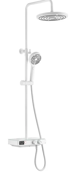 Colonne de douche thermostatique blanche, Edouard Rousseau Ekogest