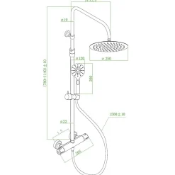 Colonne de douche thermostatique or brossé Essebagno Luisa