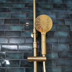 Colonne de douche thermostatique or brossé Essebagno Luisa
