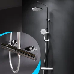 Colonne de douche thermostatique, avec mitigeur thermostatique Système de douche avec robinet Chrome, F07XA400 X-Joy AM.PM