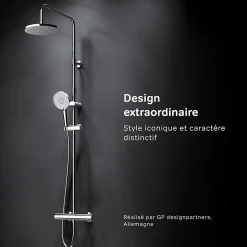 Colonne de douche thermostatique, avec mitigeur thermostatique Système de douche avec robinet Chrome, F07XA400 X-Joy AM.PM