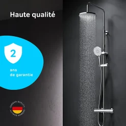Colonne de douche thermostatique, avec mitigeur thermostatique Système de douche avec robinet Chrome, F07XA400 X-Joy AM.PM