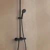 Colonne de douche thermostatique avec douchette + pommeau + flexible + barre, noir, Grohe Vitalio Start 250