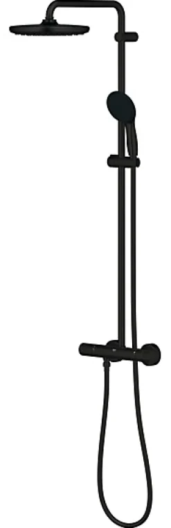 Colonne de douche thermostatique avec douchette + pommeau + flexible + barre, noir, Grohe Vitalio Start 250