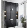 Colonne de douche thermostatique acier et laiton chrome avec douchette extensible