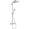 Colonne de douche thermostatique HANSGROHE Croma Select S 280 EcoSmart chromé + tablette AddStoris
