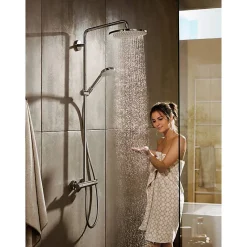 Colonne de douche thermostatique HANSGROHE Croma Select S 280 EcoSmart chromé + tablette AddStoris