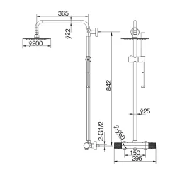 Colonne de Douche Thermostatique Anti-Calcaire Or Brossé IMEX MONZA BTD038/OC