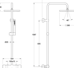 Colonne de douche thermostatique Brigitte JACOB DELAFON