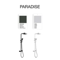 Colonne de douche thermostatique avec barre extensible SKY BATH noir mat Inox S304 série PARADISE