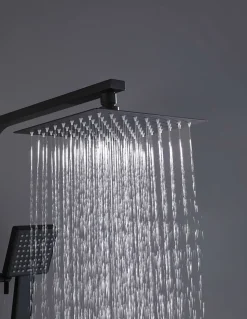 Colonne de douche thermostatique avec barre extensible SKY BATH noir mat Inox S304 série PARADISE