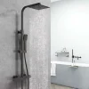 Colonne de douche thermostatique 200mm, kit carré noir AICA
