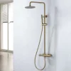 Colonne de douche thermostatique avec barre extensible SKY BATH or brossé Inox S304 série SUPREME