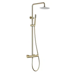 Colonne de douche thermostatique avec barre extensible SKY BATH or brossé Inox S304 série SUPREME