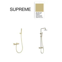 Colonne de douche thermostatique avec barre extensible SKY BATH or brossé Inox S304 série SUPREME