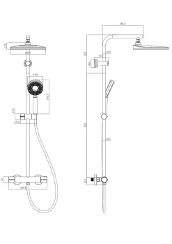 Colonne de douche thermostatique chrome, Edouard Rousseau Hoop