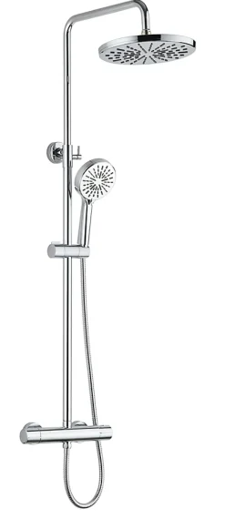 Colonne de douche thermostatique chrome, Edouard Rousseau Stats