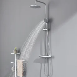 Colonne de Douche Thermostatique 3 Fonctions, Auralum MAX Ensemble de Douche Chrome, Douche avec Tête de Douche de 9 pouces