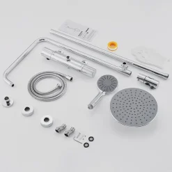 Colonne de Douche Thermostatique 3 Fonctions, Auralum MAX Ensemble de Douche Chrome, Douche avec Tête de Douche de 9 pouces