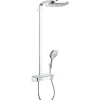 Colonne de douche thermostatique HANSGROHE Raindance Select E 300 EcoSmart avec mitigeur 30 cm chromé + tablette AddStoris