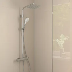 Colonne de douche thermostatique avec douchette 1 jet chrome Moventa E 230 Hansgrohe