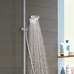 Colonne de douche thermostatique avec douchette 1 jet chrome Moventa E 230 Hansgrohe