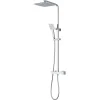 Colonne de douche thermostatique avec pomme de tête, douchette et flexible, effet chromé, GoodHome Kozo