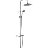 Colonne de douche thermostatique chrome et blanc Essebagno Color