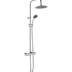 Colonne de douche thermostatique chrome et blanc Essebagno Color