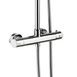 Colonne de douche thermostatique chrome et blanc Essebagno Color