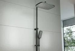 Colonne de douche thermostatique murale Noire mat 30x29x84-128cm (LxPxH) hauteur réglable - 3011 PRO