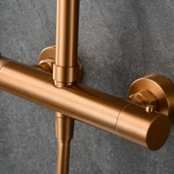 Colonne de Douche Thermostatique Anti-Calcaire Or Rose Cuivré IMEX NAPOLES BTN047/ORC
