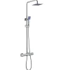 Colonne de douche thermostatique GAS carrée extra-longue, 100-150 cm, finition chrome poli, en laiton Kibath