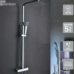 Colonne de Douche Thermostatique Anti-Calcaire Chrome IMEX VIGO BTV013