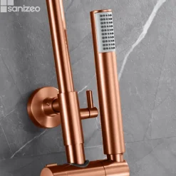 Colonne de Douche Thermostatique Anti-Calcaire Or Rose Cuivré IMEX GENOVA BTG053/ORC