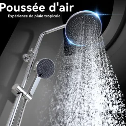 Colonne de Douche Thermostatique Ensemble de Douche Chromé Système de Douche Robinetterie en Laiton Avec douchette