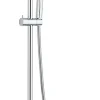 Colonne de douche thermostatique avec pommeau + douchette 3 jets + flexible + barre réglable, chrome, Edouard Rousseau Akame